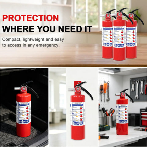Solid Gear 2 Pack ABC Dry Chemical Fire Extinguisher 2.5 Lb Handles Any Flames From Kitchen Grease To Electrical Shorts Straight Up Keep Ya Covered With Fast Acting Defense Right In Your Garage Or Car