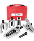 5 In 1 Front End Service Tool Kit With Ball Joint Separator, Tie Rod And Ball Joint Remover, Conical Pitman Arm Puller in red case