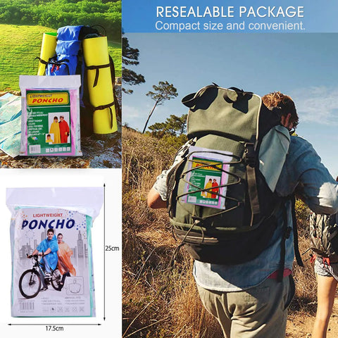 Adults Disposable Rain Ponchos Multi Colored Pack For Camping Hiking Travel And Backpacking 4 Pack Waterproof Lightweight Emergency Gear Stay Dry Anywhere Grab And Go