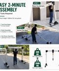 Step-by-step guide for Easy 2-Minute Assembly of Straight Up Adjustable Aluminum Gantry Crane Kit With Manual Chain Hoist.