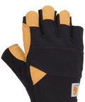 Padded Palm Fingerless Work Glove With Breathable Spandex And Synthetic Leather For Superior Dexterity And Grippy Handling