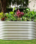 Oval Galvanized Raised Garden Beds 6x3x3 Feet With Large Capacity Metal Planter Box For Outdoor Use Deep Three Foot Tall Design Reducing Bending And Making Veggie Gardening A Breeze In Classic Silver