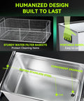 Mntnco 30L Ultrasonic Cleaner With Heating And Deep Clean Mode Touch Control features stainless steel tank and filters for effective cleaning.