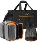 Camping Gear Organizer Set With Three Packing Cubes And One Mesh Pocket In A Handy Carrying Bag, 45L travel storage system