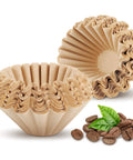 Bulk 100 Count One To Four Cup Disposable Coffee Filters Natural Brown Unbleached Basket Style for Home and Office Use