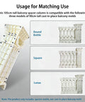 105Cm Balcony Spacer Column Molds For 90Cm Railing Styles Round Bottle Square Lotus Chrysanthemum, heavy-duty plastic molds