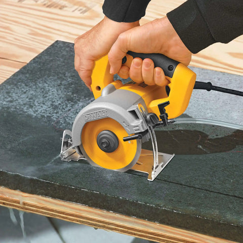 Wet Tile Saw For Masonry Projects With 4-3/8 Inch Diamond Blade, 10.8 Amp Motor, Lightweight 6.6 Lb Portable Design cutting stone