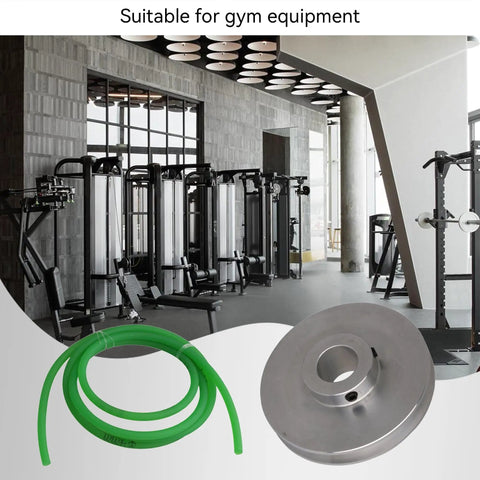 V Shape Single Groove Fixed Bore Pulley For 14mm Motor Shaft With 3.28 Ft Belt Aluminum Lightweight Pulley in gym equipment setup