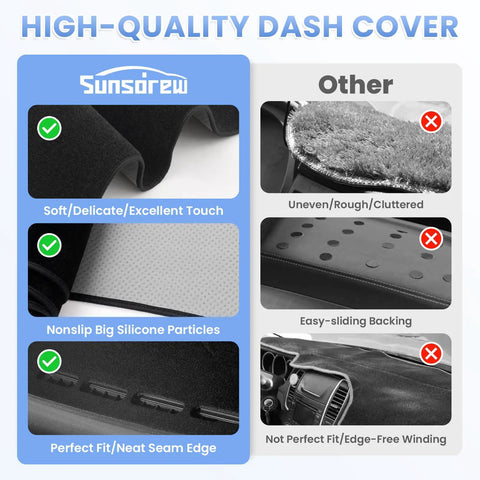 Comparison of Sunsdrew Dash Cover For Toyota Tundra 2022 2023 2024 2025 2026 With Nonslip Mesh Sunshade Dashboard Protector and alternatives