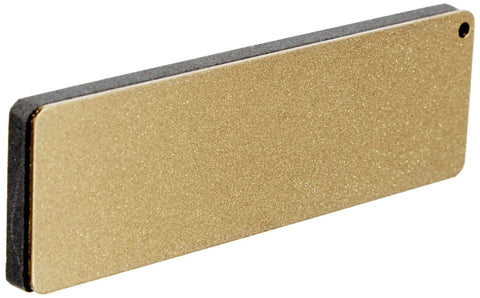 DC4 Diamond Ceramic Whetstone Sharpener For Knives, Pocket Sized With Leather Sheath, wet or dry use, gold and gray finish