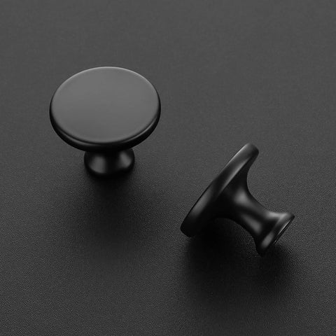 Ten Pack One And One Quarter Inch Matte Black Round Cabinet Knobs Zinc Solid Drawer Pulls For Cabinets Cupboards Dresser Closet And Bathroom Modern Hardware For Kitchen And Furniture Durable Rust Resistant