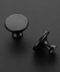 30 Pack 1 1/4 Inch Top Notch Sleek Matte Black Round Kitchen Cabinet Knobs Zinc Solid Drawer Pulls for Cabinets Dressers