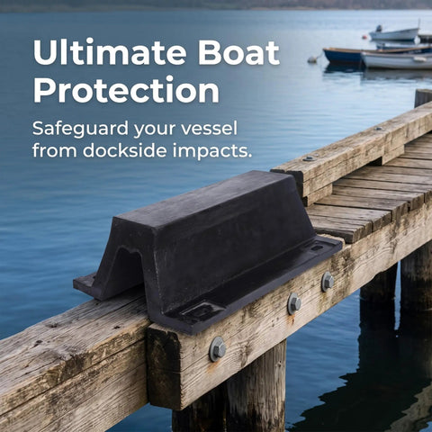 Arch Rubber Dock Bumper For Dockside Protection And Boat Guard Heavy Duty Marine Grade Rubber Dock Shield in classic black