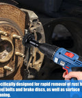 Power drill using Wheel Hub Cleaning Tool Kit Pro Grade Heavy Duty Resurfacing Kit With 7 Pads for hub rust removal
