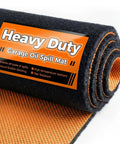Heavy Duty Oil Spill Mat For Garage Floor Under Car 64 By 32 Inches Waterproof With Durable One Quarter Inch Rubber Backing Reusable Absorbs All Types Of Oil And Fluid Spills In Black, rolled view