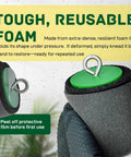Dead Serious 2 Inch Conduit Mouse Piston 3 Pack Tough Foam Sealing Plugs showing tough foam material with ring for easy handling.