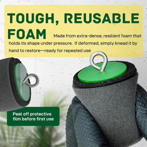 Dead Serious 2 Inch Conduit Mouse Piston 3 Pack Tough Foam Sealing Plugs showing tough foam material with ring for easy handling.