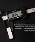 Six Inch Digital Caliper Handy Electronic Measuring Tool with Inch and Millimeter Modes, Large LCD Display, Zero Setting
