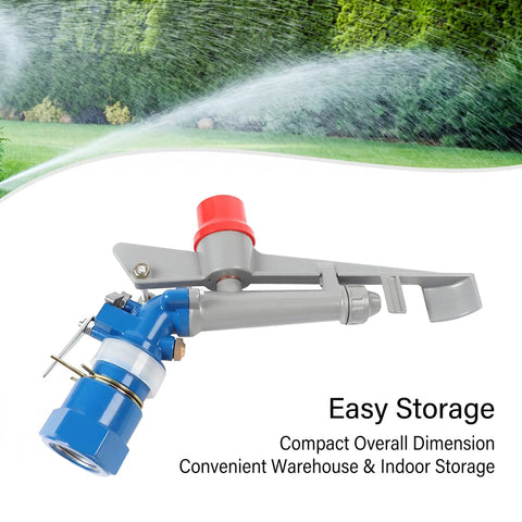 One Inch Aluminum Alloy Agriculture Irrigation Sprinkler Head Built Like A Tank For Rugged Outdoors Large Scale Farming And Heavy Duty Landscaping Rig With Adjustable Spray Angle with compact design.