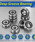 8-Pack Flanged Ball Bearings 1/2 In Bore 1-3/8 In OD 1/2 In Width Sealed Deep Groove Precision Replace For Lawn Mower Wheelbarrow Cart Hand Trolley Durable Steel Bearings For Easy Fit And Long Life., sealed steel flanged bearings on metal surface