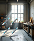Heavy Hitter White Oil Based Permanent Markers Pro Grade Industrial Pens For Metal Glass And Hard Surfaces Fast Dry Paint Marker Set With Fine Tips in a workshop setting.