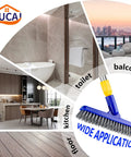 Long Reach Grout Brush With Extendable Stainless Steel Handle For Floor To Wall Cleaning No Knees Back Saving Tile Scrub Wide Application