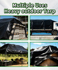 Ultra Tough Waterproof Tarp 6x8 Feet 12 Mil Thick covering construction materials and truck for outdoor protection
