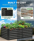 2 Pack 6x3x2 Ft Galvanized Metal Raised Garden Beds For Veggies And Flowers, 2 Ft Deep Planter Boxes, Rust Resistant Gray Finish