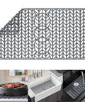 29 By 15.35 Inch Silicone Kitchen Sink Mat No Fuss Heat Resistant Easy Clean Gray Protector in various kitchen settings