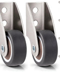 2 Pack Low Profile Anti Sag Caster Wheels Featuring Slick 360 Degree Swivel Action And Hassle Free Door Support Rollers with fasteners.