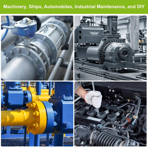 Industrial machinery and automobile engines in use, context for 975-Piece Premium Grade 8.8 Fastener Kit Yellow Zinc Plated M4 M5 M6 M8 Bolts And Nuts 12-30mm Durable Corrosion Resistant For DIY Home Auto Machinery Repairs