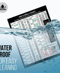 Tap Drill Chart Magnet With Decimal Equivalents, Formulas, And Metric Conversions For CNC Shops submerged in water, showing waterproof feature.
