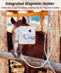 Horse tied with Safe Tie Ring For Horses, Humane Quick Release Tie Ring With Eye Bolt, Durable Steel Horse Tack And Training Accessory