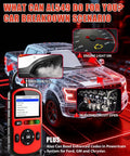 OBD2 Scanner AutoLink AL549 All In One Pro Grade Diagnostic Tool showing car scenarios like engine light and injector issues.
