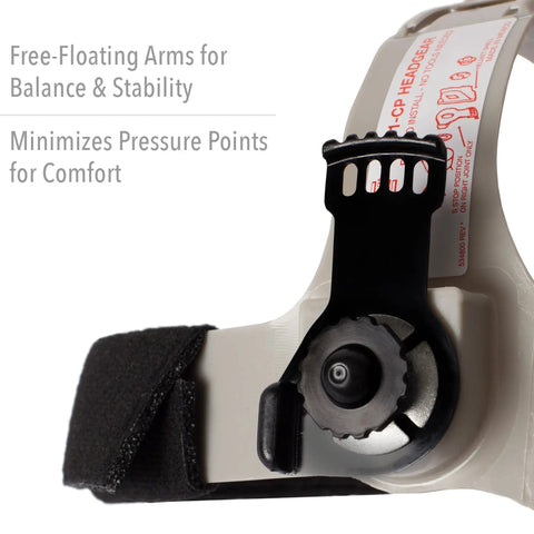 Close-up of ratcheting headgear mechanism on Pipeliner Fiberglass Welding Helmet with comfort label and adjustable components.