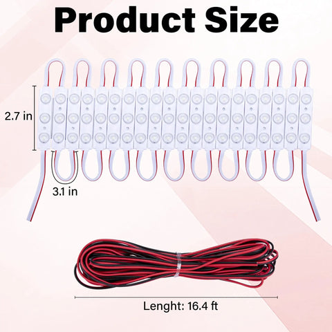 60 Led Van Interior Lighting Kit 12V Led Light Strips For Cargo Vans RVs Boats And Trailers, product size with dimensions