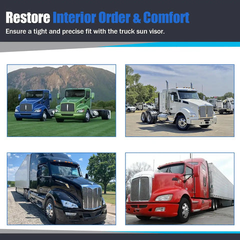 Kenworth and Peterbilt trucks using Sun Visor Clip For Heavy Trucks Fits T680 T800 S16-1023-661 F01377-2 And 389 579 Models.
