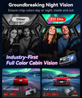 Image showing Elite 4K Dash Cam With 3 Channel Front 4K, Rear 2.5K And Cabin 1080P displaying night vision capabilities.