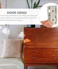Retro Style Double Acting Cabinet Hinges 10 Pack Iron Door Hinges 47x47mm White Nickel Finish displayed against wooden furniture