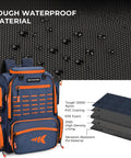 All In One Tackle Backpack With Rod Holders And Four Tackle Boxes Plus Rain Cover, 43L Waterproof Nylon Oxford Fabric