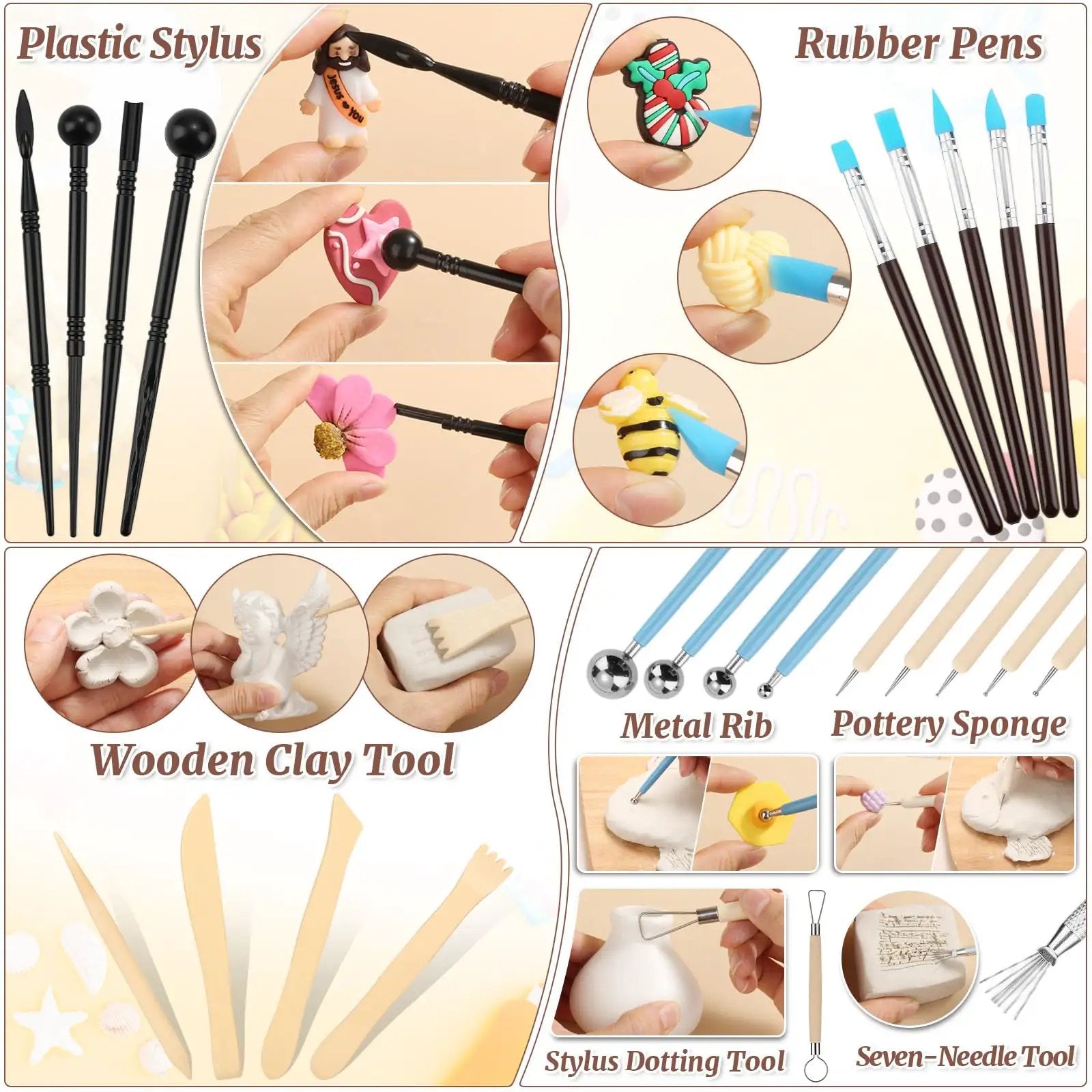 8 Lb Air Dry Clay Kit with Tools - Perfect DIY Starter ✓