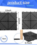 72 Pcs 12x12 Interlocking Garage Floor Tiles Drainage Flooring Tough As Nails Non Slip Polypropylene Easy Install
