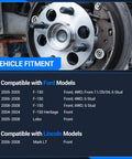 Beefy Front Wheel Bearing And Hub Assembly 515079 for Ford F150 4WD 2005-2008, Heritage 2004, with vehicle fitment chart shown