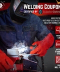 Welding Practice Kit With 304 Stainless Steel Coupons 2 By 4 By 1/8 Inch Pack Of 20 for MIG TIG MMA training, welder in protective gear.