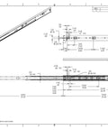 Blueprint dimensions of 28 Inch 100 Lb Full Extension Drawer Slides For Kitchen Cabinets And Desks, Ball Bearing Glide With 3 Stage Full Extension.
