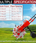 Image showing Hand Push Roller Seeder Manual Seeder Machine Walk Behind Row Crop Planter with multiple mouth and spacing options.