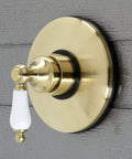 Old School Vintage Volume Control With Lever Handle In Brushed Brass Finish Solid Brass Build One Half Inch NPT Connection ADA Compliant