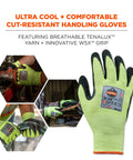 ProFlex 7041 Lime Cut Resistant Gloves With Nitrile Coated Palms For Superior Grip Hi Vis Safety ANSI A4 Cut Protection