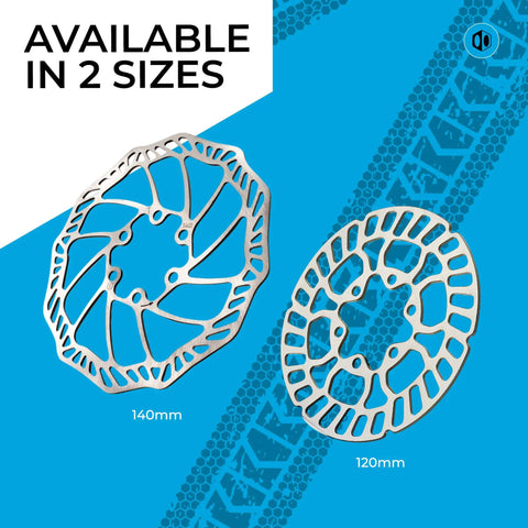120mm 6 Bolt BMX Disc Brake Rotor In Stainless Steel For Race Ready Bikes With Safe Rounded Edge Design, available sizes 120mm and 140mm