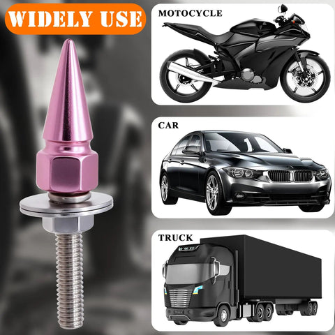 Dope Spiked License Plate Screws Fasteners Kit For Cars Trucks And Motorcycles Decorative Pink Anti Theft Stainless Steel